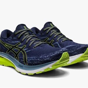 ASICS Navy and Lime Athletic Shoes